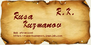 Rusa Kuzmanov vizit kartica